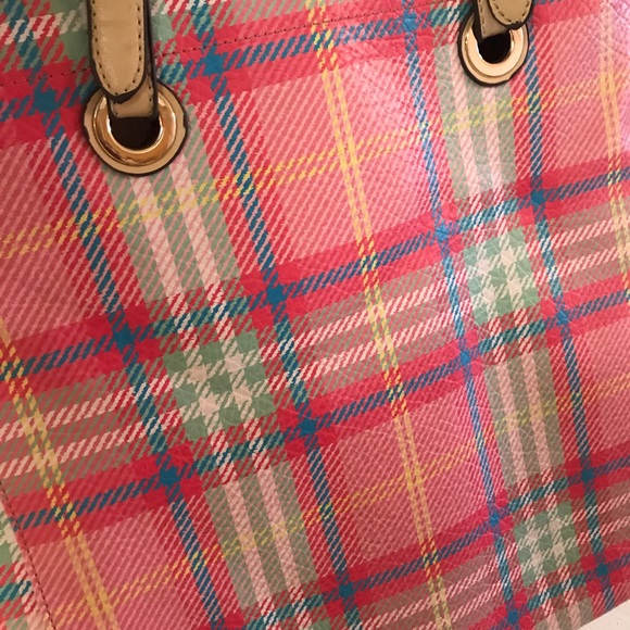 Pink Plaid Tote Bag - Vegan Friendly - Picture 4 of 7